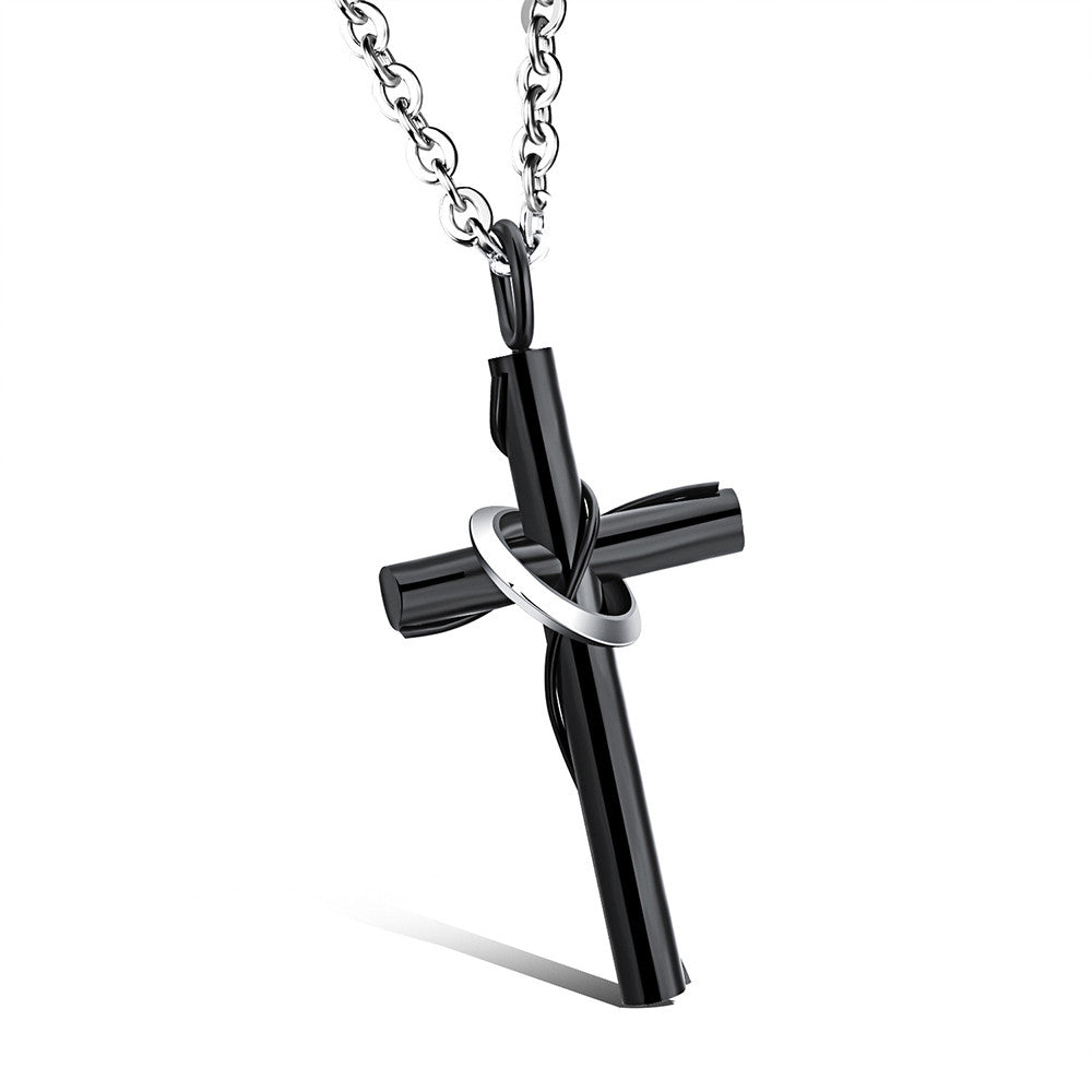 Classical Cross Shape Stainless Steel Couple Necklaces - KINGEOUS