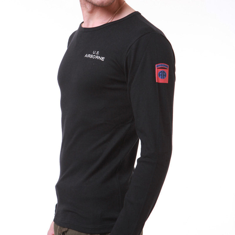 802 Airborne Division Printing Elastic Bodybuilding Men's T-shirt - KINGEOUS
