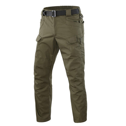 Calça masculina de vários bolsos da xadrez ao ar livre