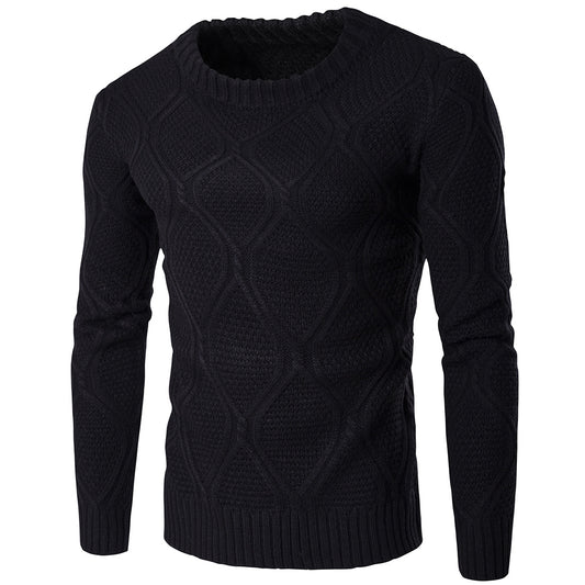 Solid Color Thickened Warm Knitting Men's Sweater