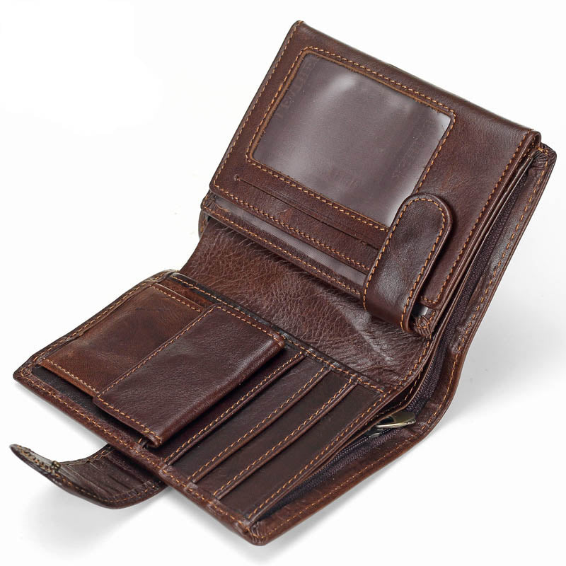 Retro Leather Money Coin Credit Card Men's Wallet