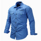 Long Sleeve Lapel Outdoor Shirt Cotton Casual Pocket Men Shirt