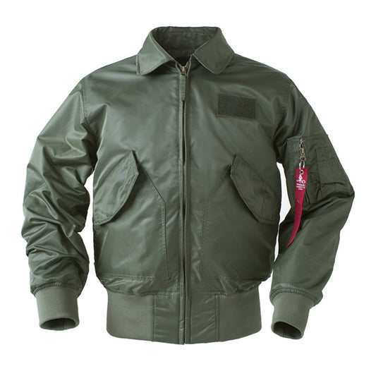 سترة منفوخة للرجال فضفاضة ذات طية صدر السترة CWU-45P بلون سادة