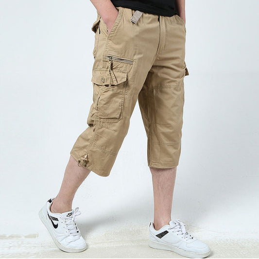 Casual Cotton Outdoor Multi Pockets Cargo Shorts - KINGEOUS