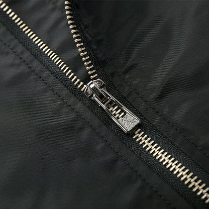 Chaqueta de vuelo de hombre de collar de color sólido