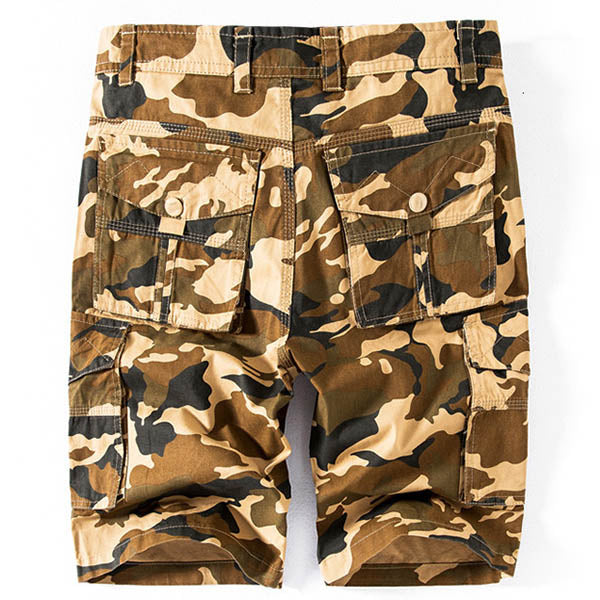 Casual Camo Multi-bag Straight  Men's Cargo Shorts - KINGEOUS