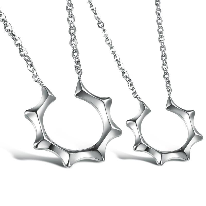 Sun Shape Stainless Steel Plating Couple Necklaces
