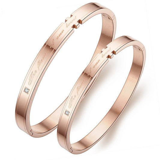 The Flame of Our Love Rose Gold-plated Couple Bracelets