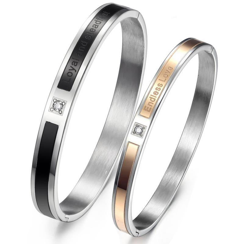 Loyal and Steadfast Endless Love Stainless Steel Couple Bracelets
