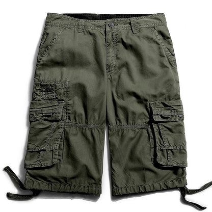 Causal Outdoor Multi Pockets Cotton Cargo Men Shorts - KINGEOUS