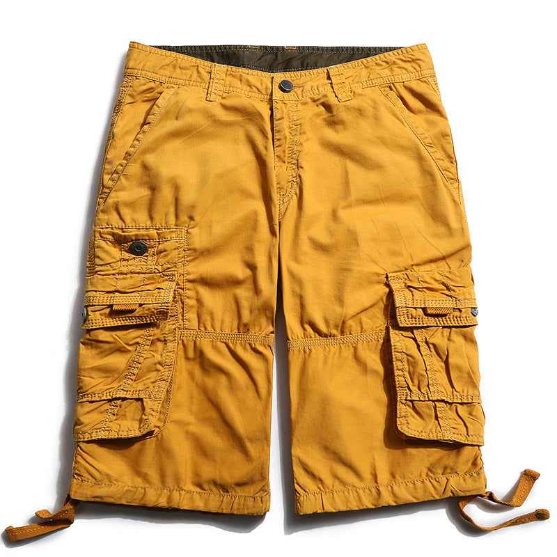 Causal Outdoor Multi Pockets Cotton Cargo Men Shorts - KINGEOUS