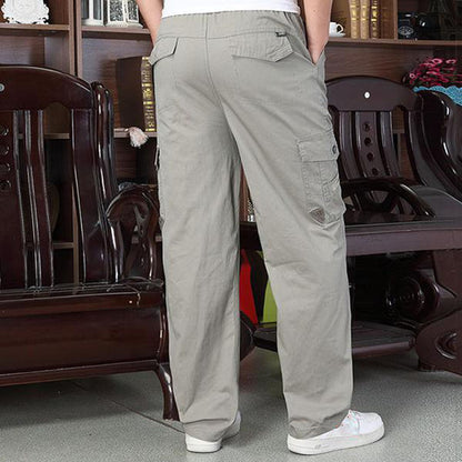 Casual Cotton Washed Loose Men's Cargo Pants - KINGEOUS