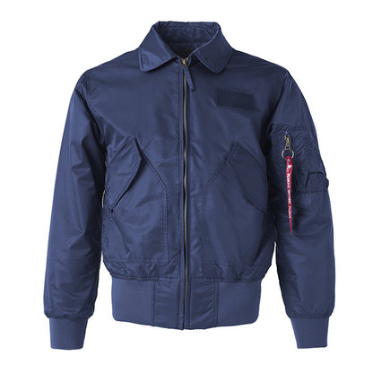 سترة منفوخة للرجال فضفاضة ذات طية صدر السترة CWU-45P بلون سادة