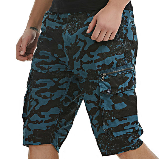 Men's Camo Loose Multi-pocket Shorts