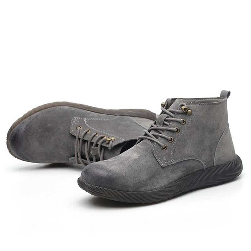 Leather Men Safety Shoes Steel Toe Construction Men's Work Wear