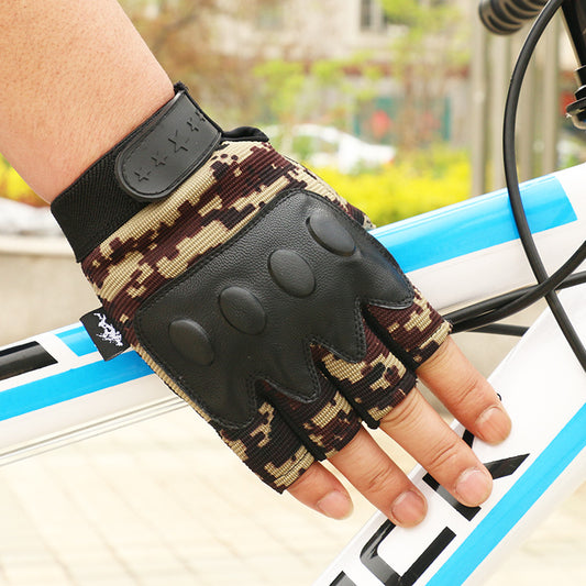 Outdoor Sport Camo  Half Finger Men's Gloves