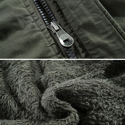 Neue einfache Baumwoll -Herrenjacke mit Kapuze mit Kapuze mit Kapuze