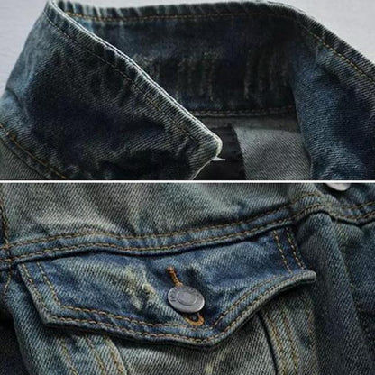 Mode Retro Old Denim Herrenjacke