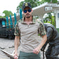 Militarily Style Camouflage Cotton Slip Zipper Men's T-shirt