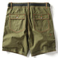 Solid Color Casual Green Washed Cotton Lightweight Men's Shorts