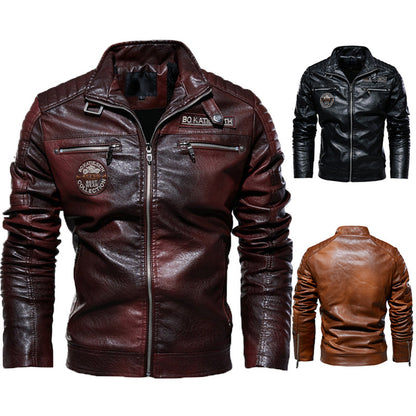 Mode moderne Motorrad -Männer -Lederjacke