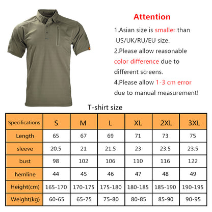 Camisetas táticas de tênis de tênis de golfe lapela