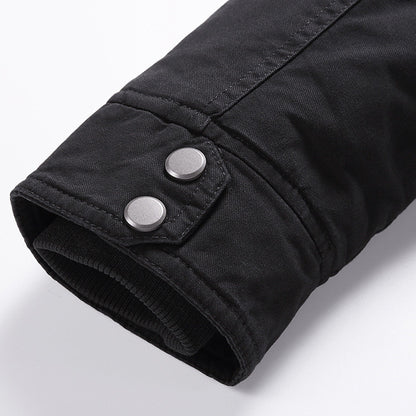 سترة رجالية ذات ياقة طويلة دافئة من الفرو