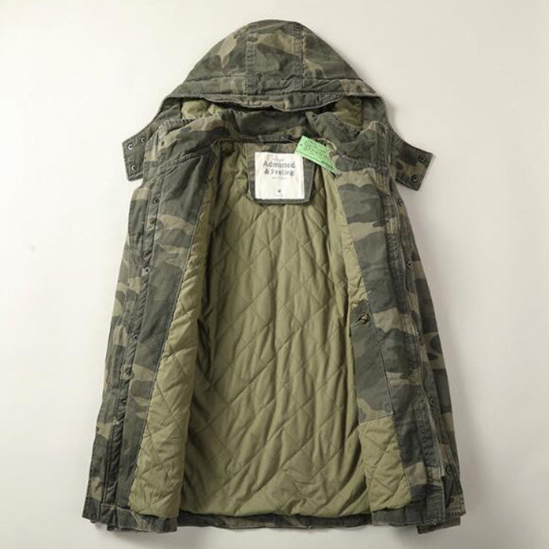 Military Thick Camo Pure Cotton Warm Parkas Men Jacket