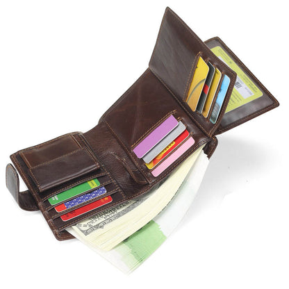 Retro Leder Geldmünze Kreditkarte Herrenbrieftasche