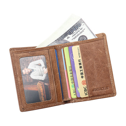 Retro Lederkartenmünze Herrenbrieftasche