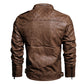 Fashion Motorcycle Stand Collar Thicken Men's Leather Jacket