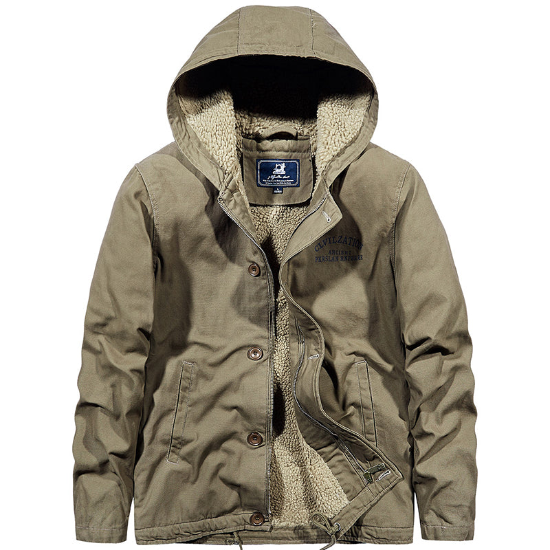 Men's Outdoor Loose Warm Hooded Jacket