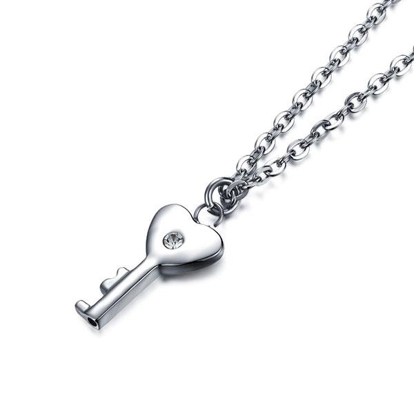 Stainless Steel Love Lock Women Necklace and Men Bracelet