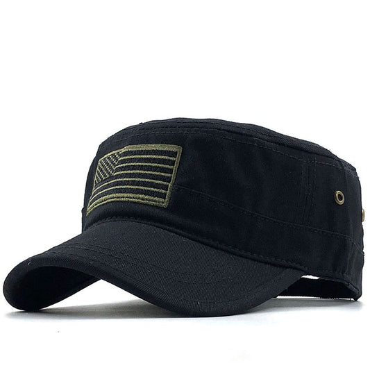Outdoor Pure Cotton Washed Men's Army Fan Flat Cap