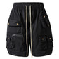 Military Style Solid Color Three-dimensional Multi-pocket Functional Casual Men's Shorts