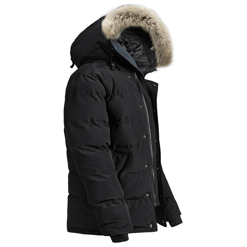 Thicken Velvet Winter Warm Hooded Men Coat