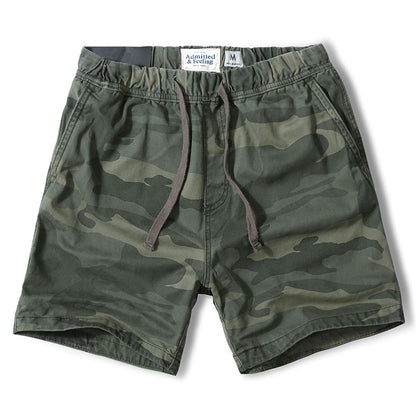 Shorts de praia de cintura elástica de lazer ao ar livre masculino