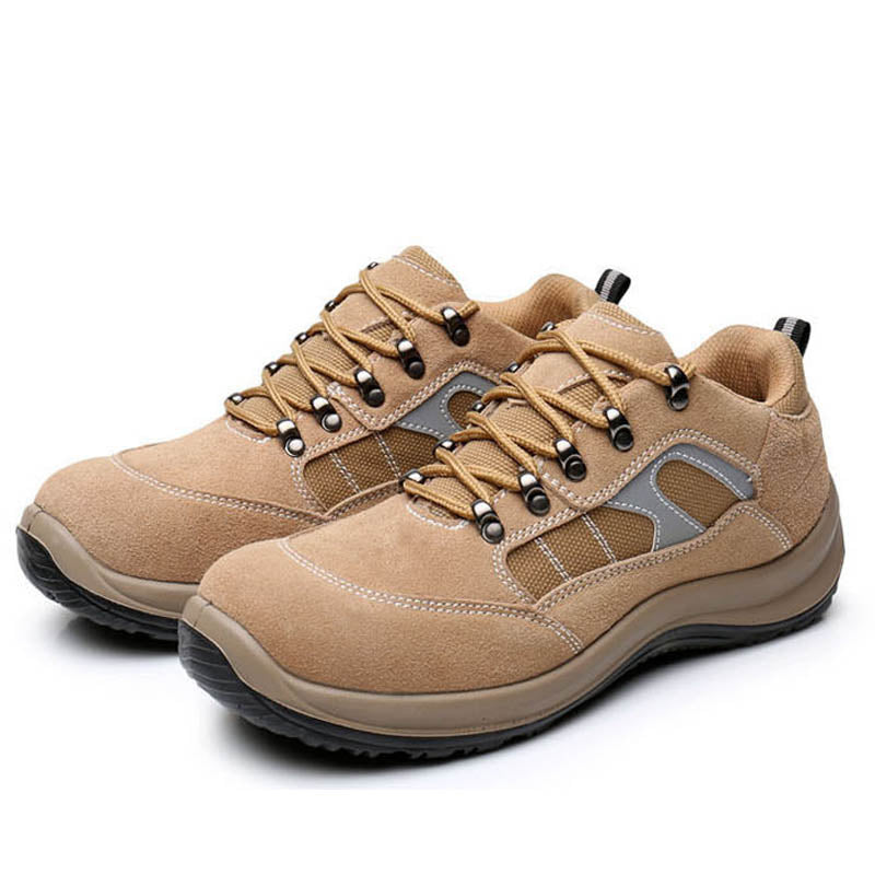 Breathable Safety Shoes for Men, Leather Steel Toe Work Shoes Boot - KINGEOUS