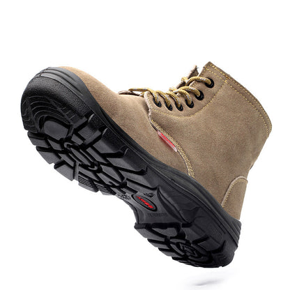 أحذية أمان للرجال، حذاء عمل رجالي معزول من الجلد