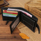 Retro Zipper Leather 4 Credit Cards Holder Men's Wallet