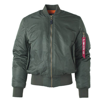 Solid Color Stand Collar Loose Couple Bomber Jacket