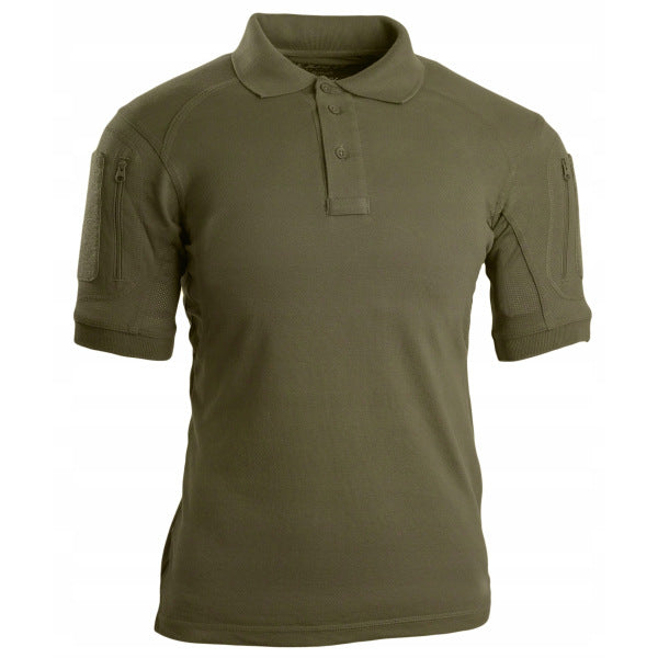 Outdoor Breathable Men's Army Green Zipper Polo Shirts
