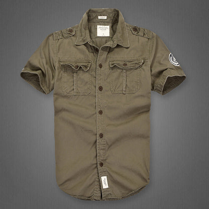 التمويه في الهواء الطلق فضفاضة قصيرة الأكمام قميص البضائع الرجال