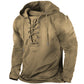Casual Hooded Vintage Lace-Up Men's T-Shirt