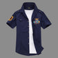 Air Force One Cotton Embroidery Slim Men's Shirt