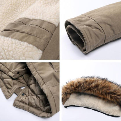 سترة باركر سميكة من القطن بغطاء للرأس كاجوال فضفاضة للرجال