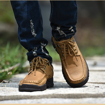 أحذية خارجية كاجوال من الجلد المصنفر مقاومة للتآكل