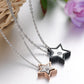 Love Star Shape Stainless Steel CZ Inlaid Couple Necklaces