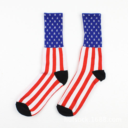 Breathable America national flag printed Men's Sock