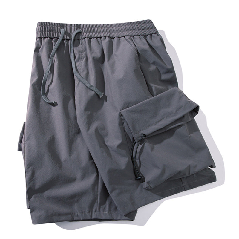 Men's Solid Color Elastic Waist Thin Shorts